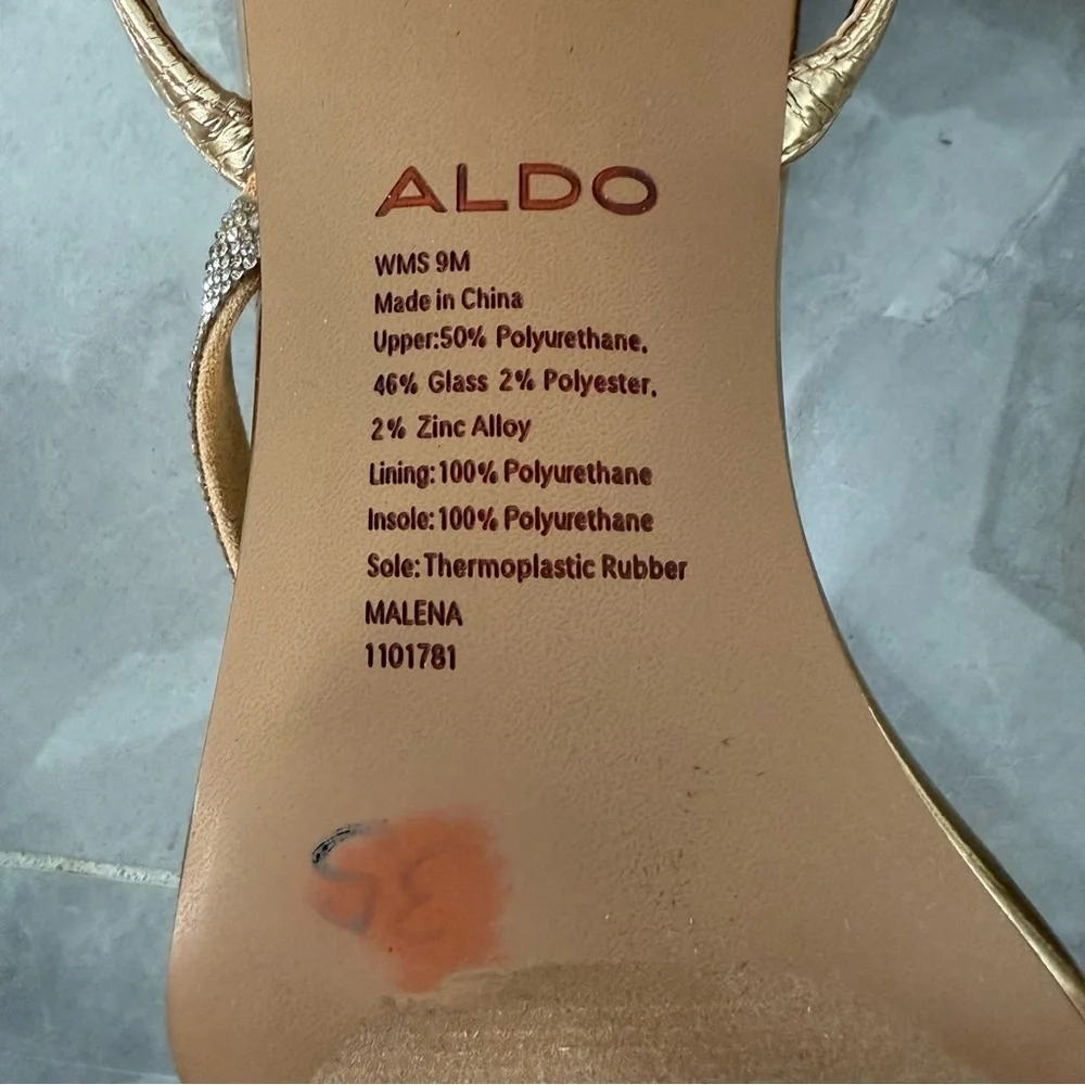 NWOT Women’s Aldo Melena Embellished Rhinestone Ankle Strap Shimmer Heels Size 9 - Picture 15 of 16